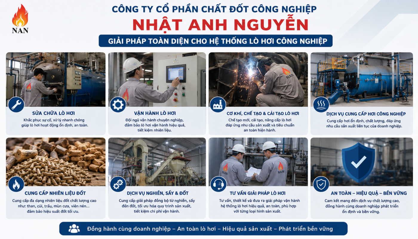 Kỹ thuật viên Nhật Anh Nguyễn thực hiện dịch vụ lò hơi công nghiệp