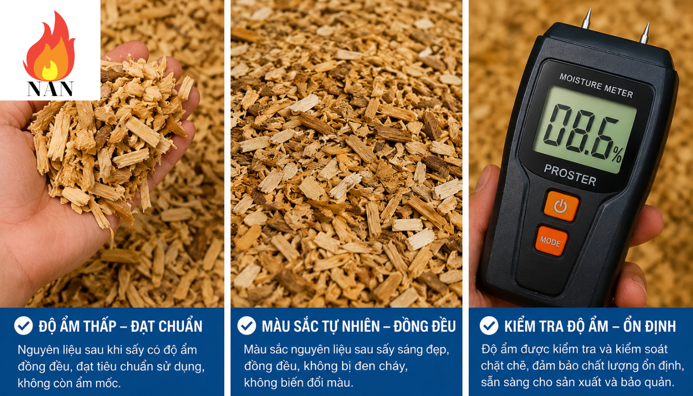 Sấy ẩm dăm gỗ