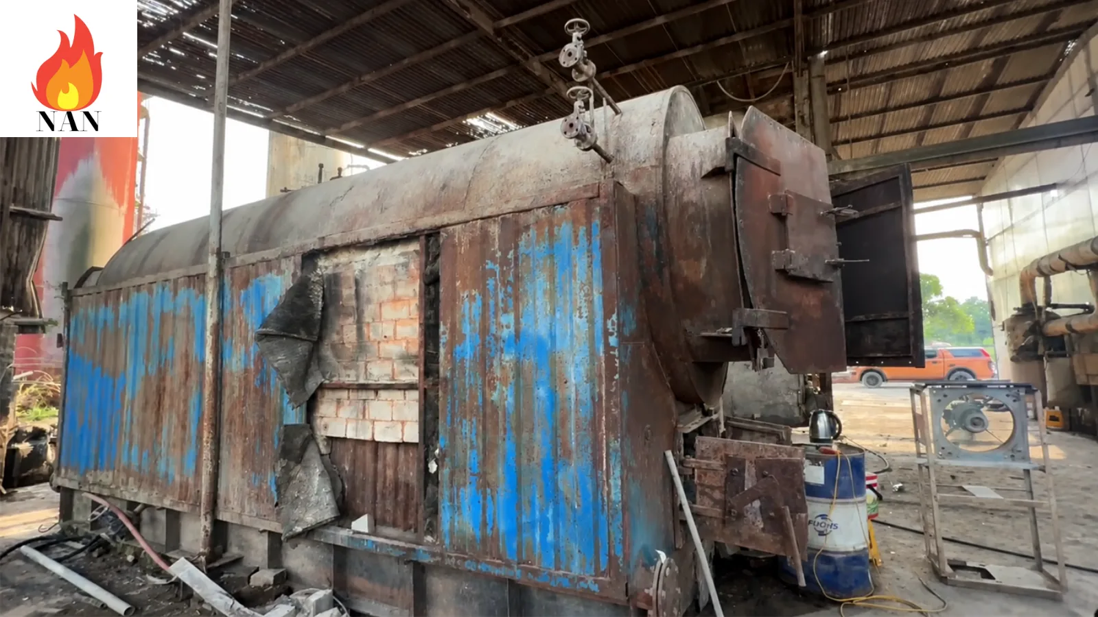 Hiện trạng lò hơi 7 tấn trước khi sửa chữa