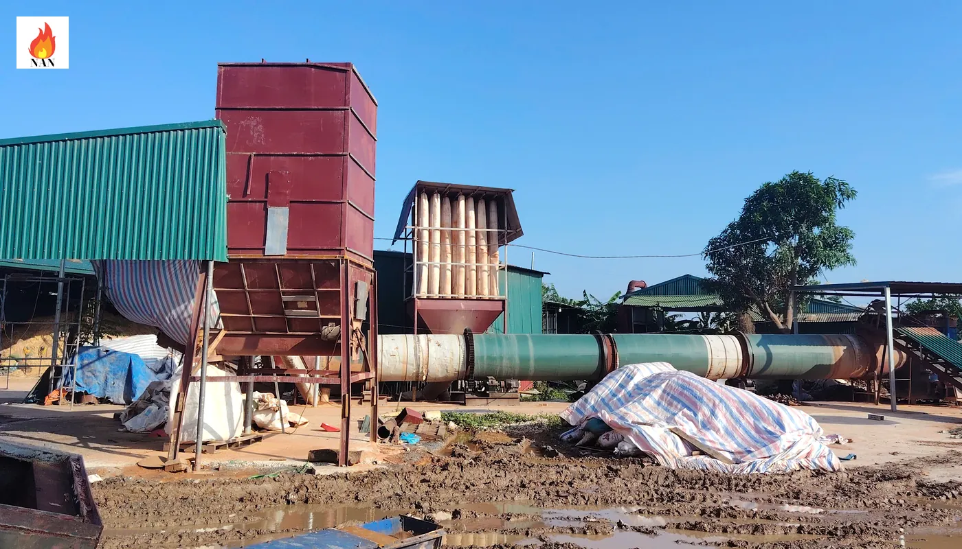 Toàn cảnh hệ thống sấy trống quay và các cụm thiết bị trong thư viện ảnh NAN